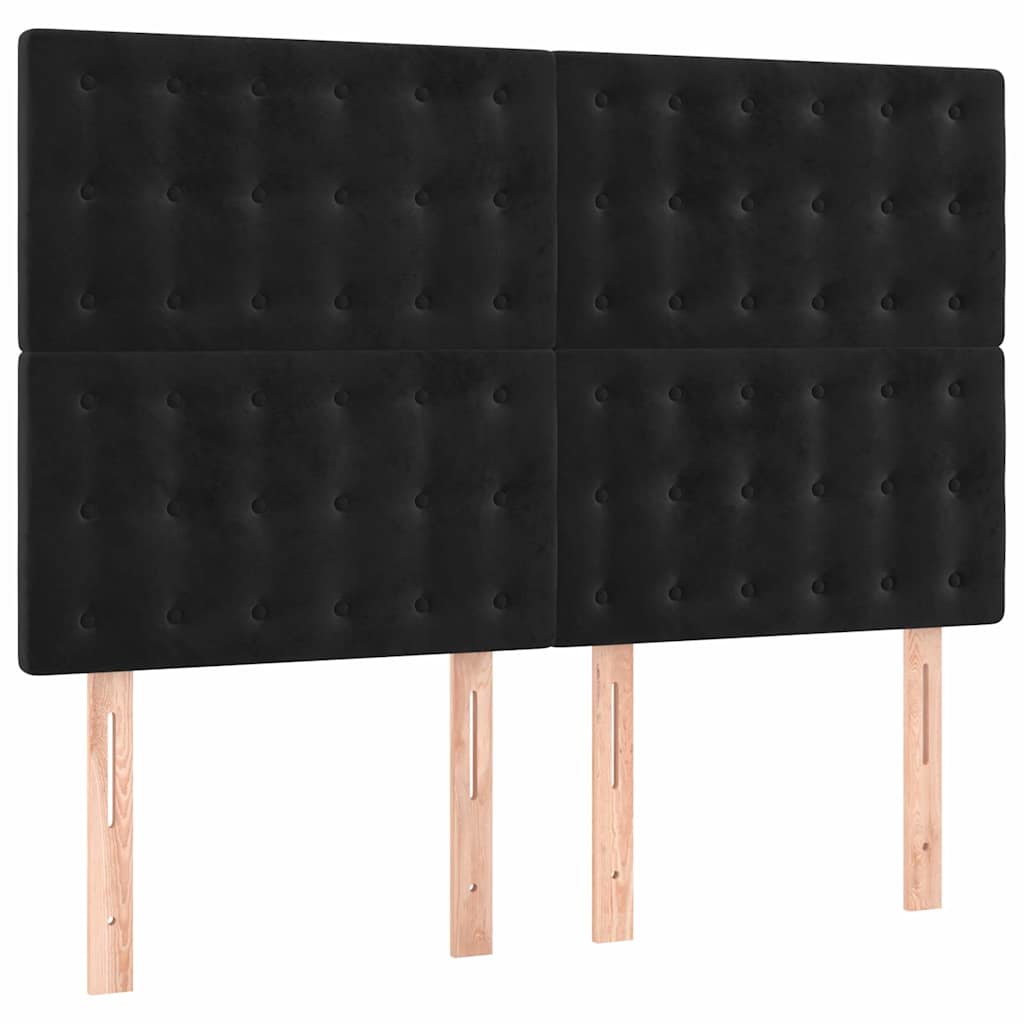 Boxspringbett mit Matratze Schwarz 140x200 cm Samt