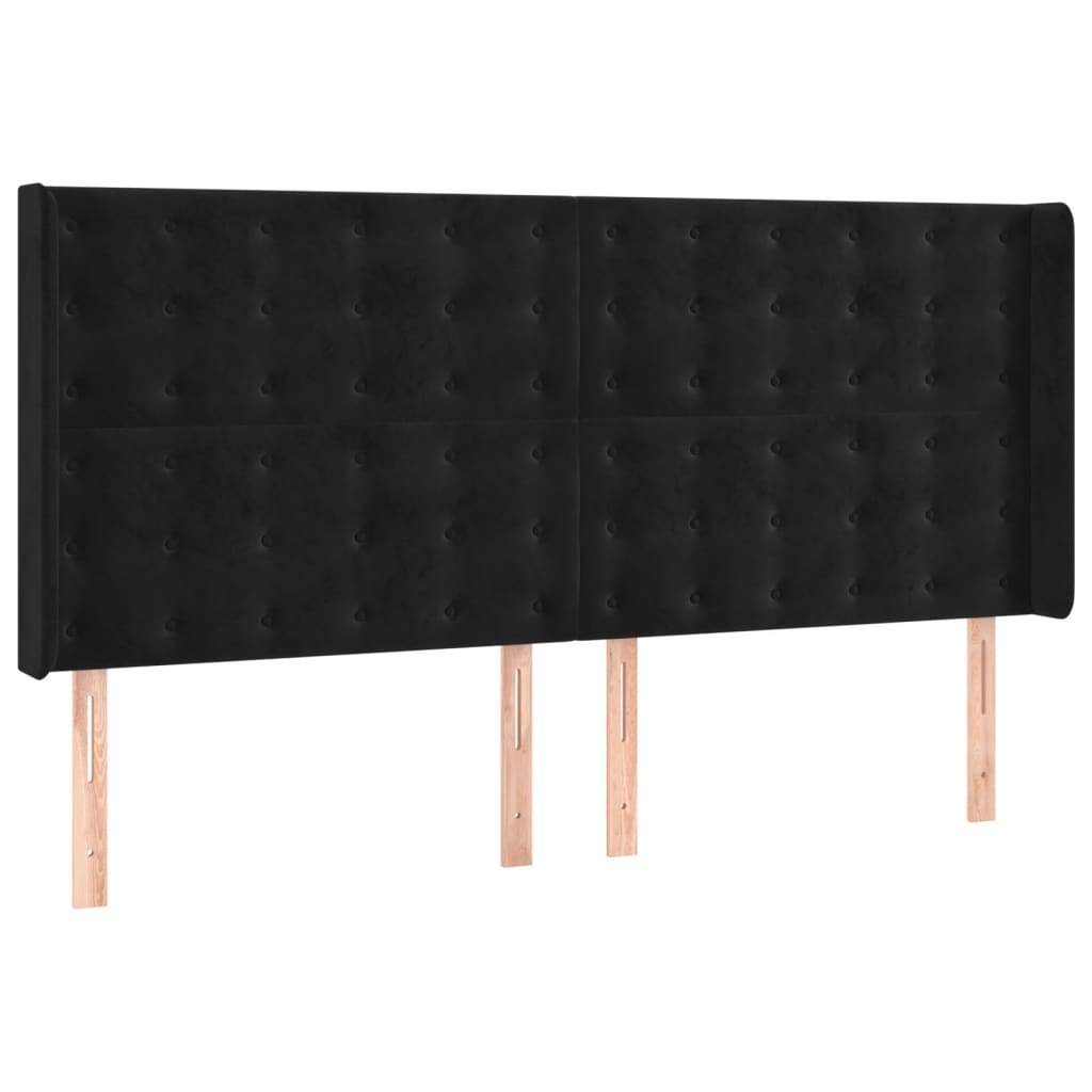 Boxspringbett mit Matratze Schwarz 160x200 cm Samt
