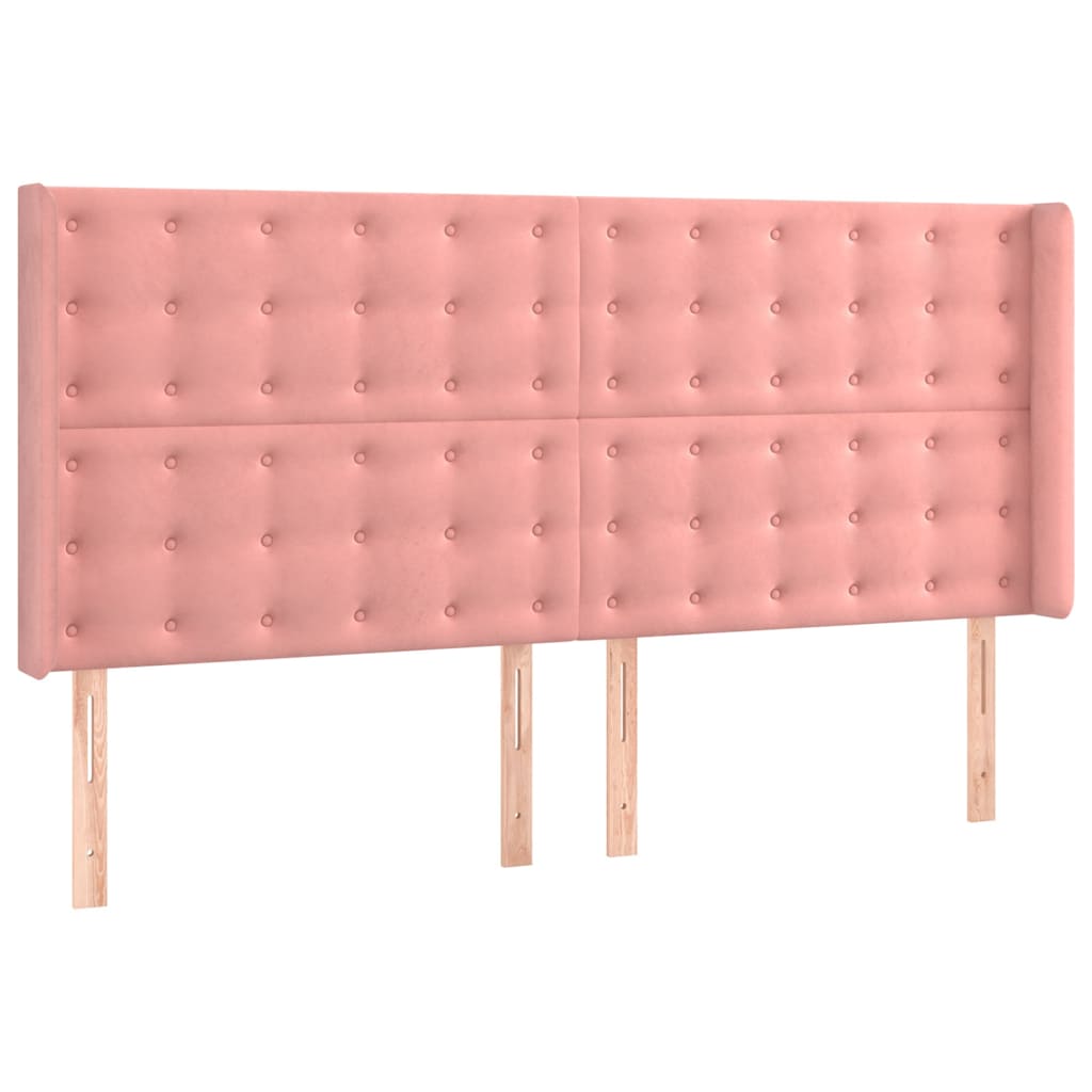 Boxspringbett mit Matratze Rosa 200x200 cm Samt