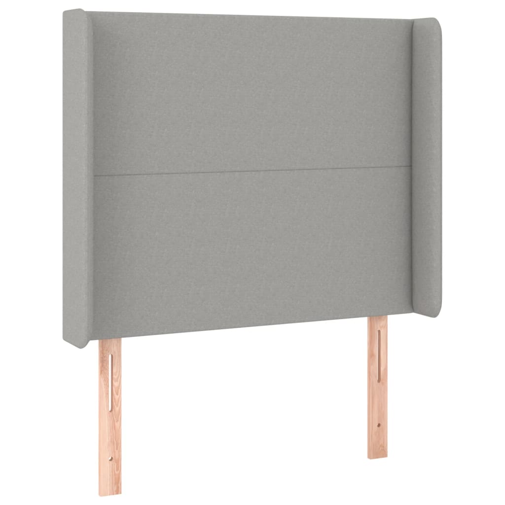 LED Boxspringbett mit Kopfteil Hellgrau Stoff