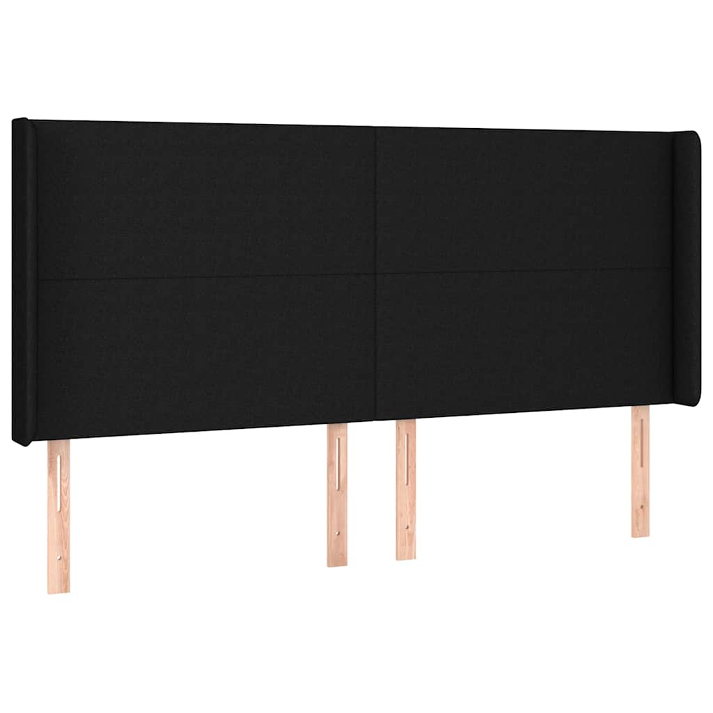 LED Boxspringbett mit Kopfteil Schwarz Stoff