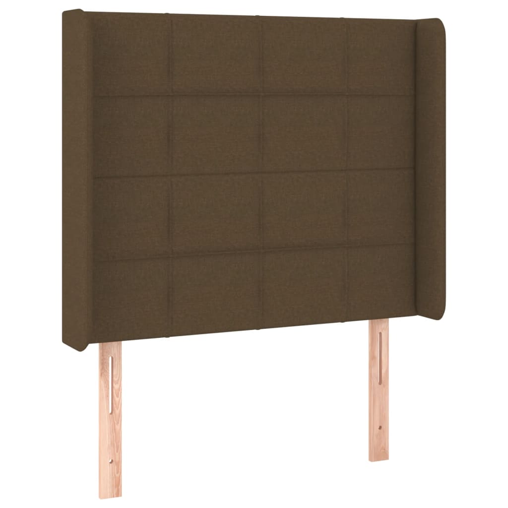 LED Boxspringbett mit Kopfteil Dunkelbraun Stoff