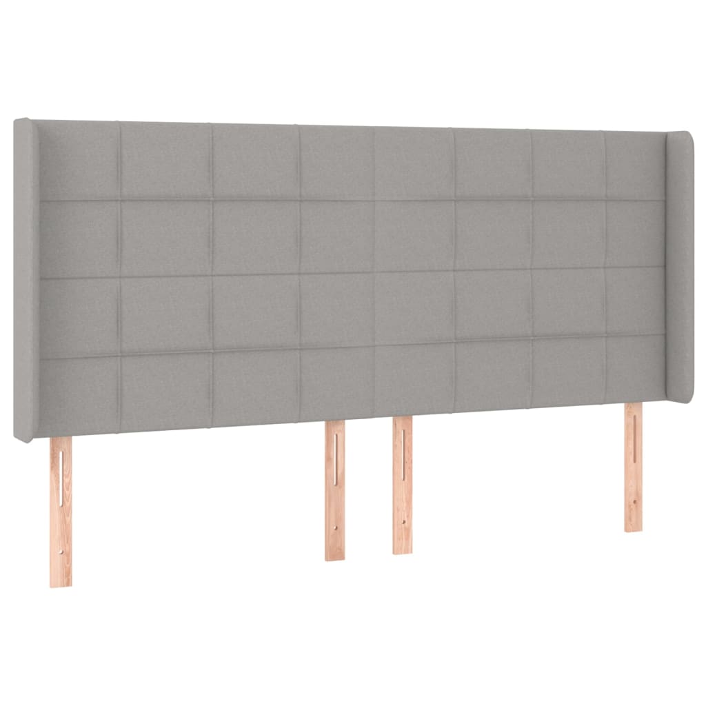 LED Boxspringbett mit Kopfteil Hellgrau Stoff