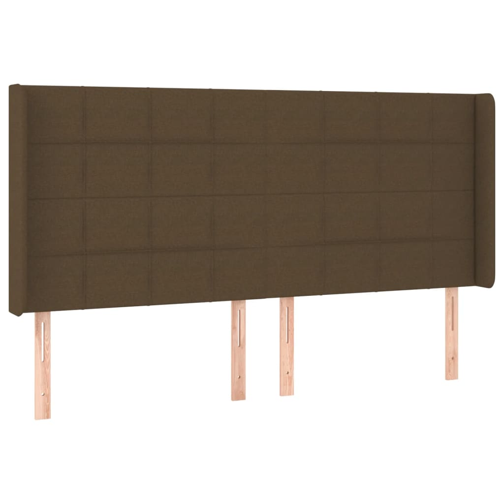 LED Boxspringbett mit Kopfteil Dunkelbraun Stoff