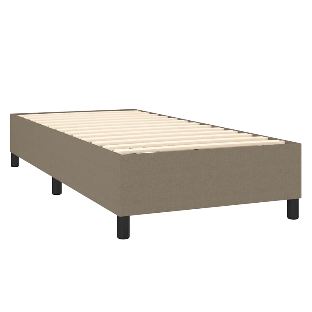 LED Boxspringbett mit Kopfteil Taupe Stoff