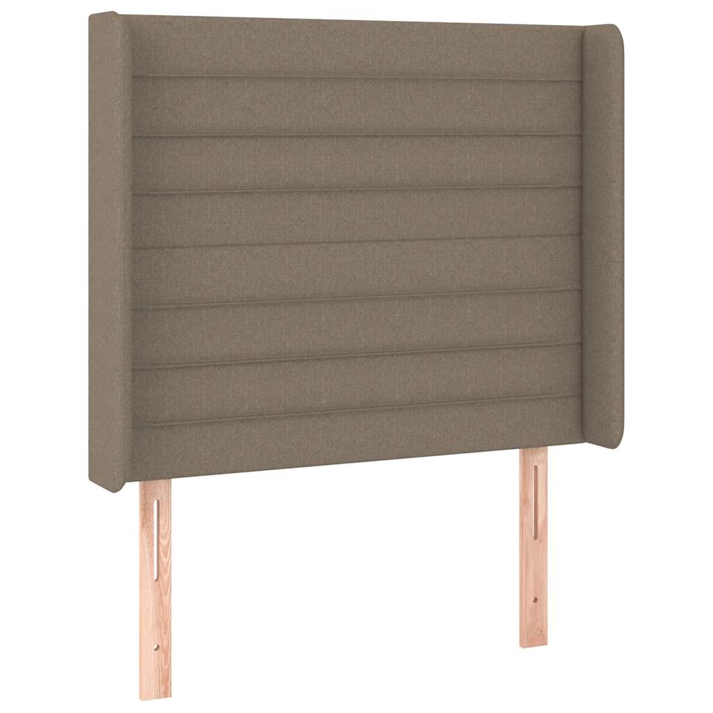 LED Boxspringbett mit Kopfteil Taupe Stoff