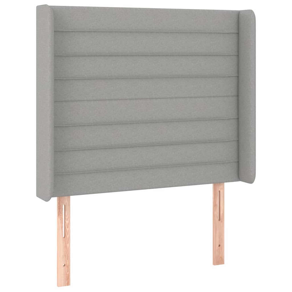 LED Boxspringbett mit Kopfteil Hellgrau Stoff