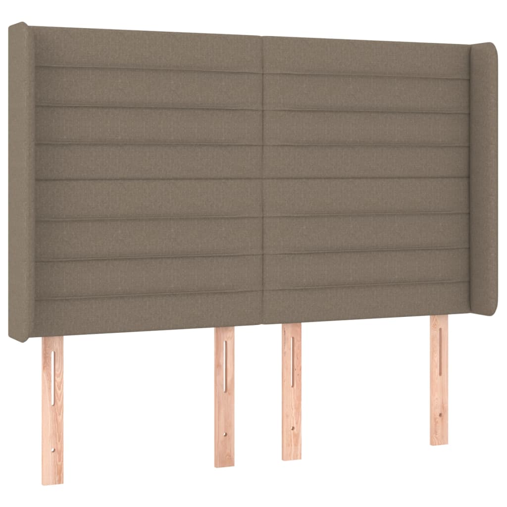LED Boxspringbett mit Kopfteil Taupe Stoff