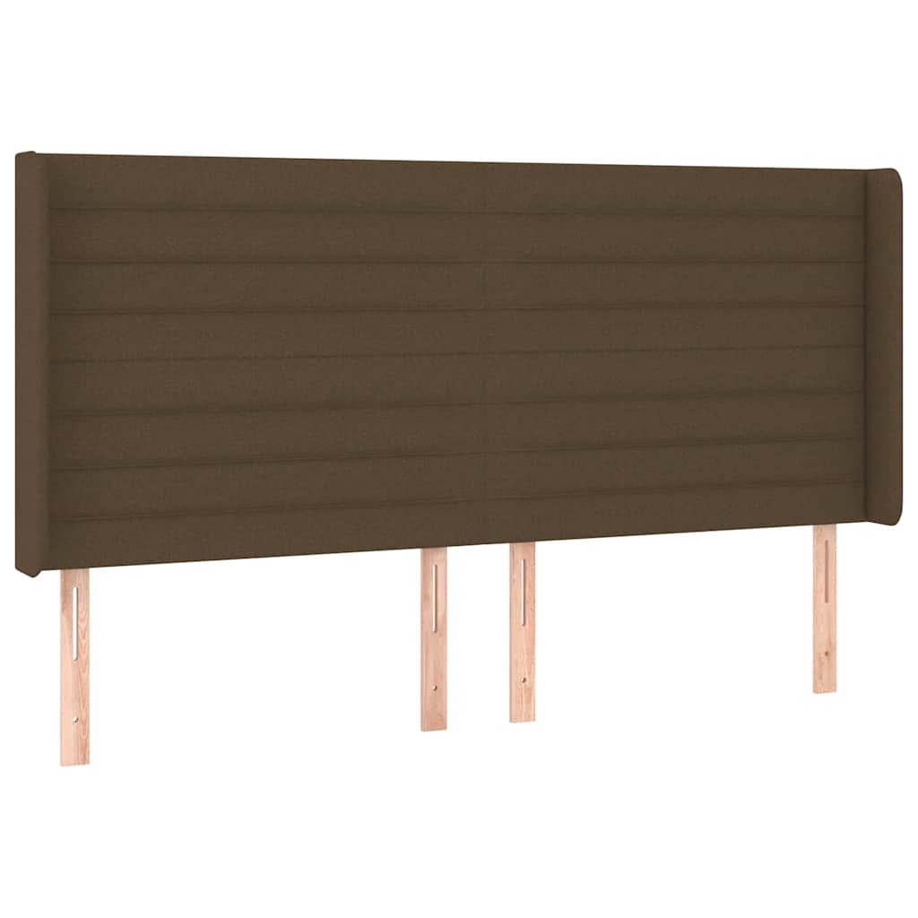 LED Boxspringbett mit Kopfteil Dunkelbraun Stoff