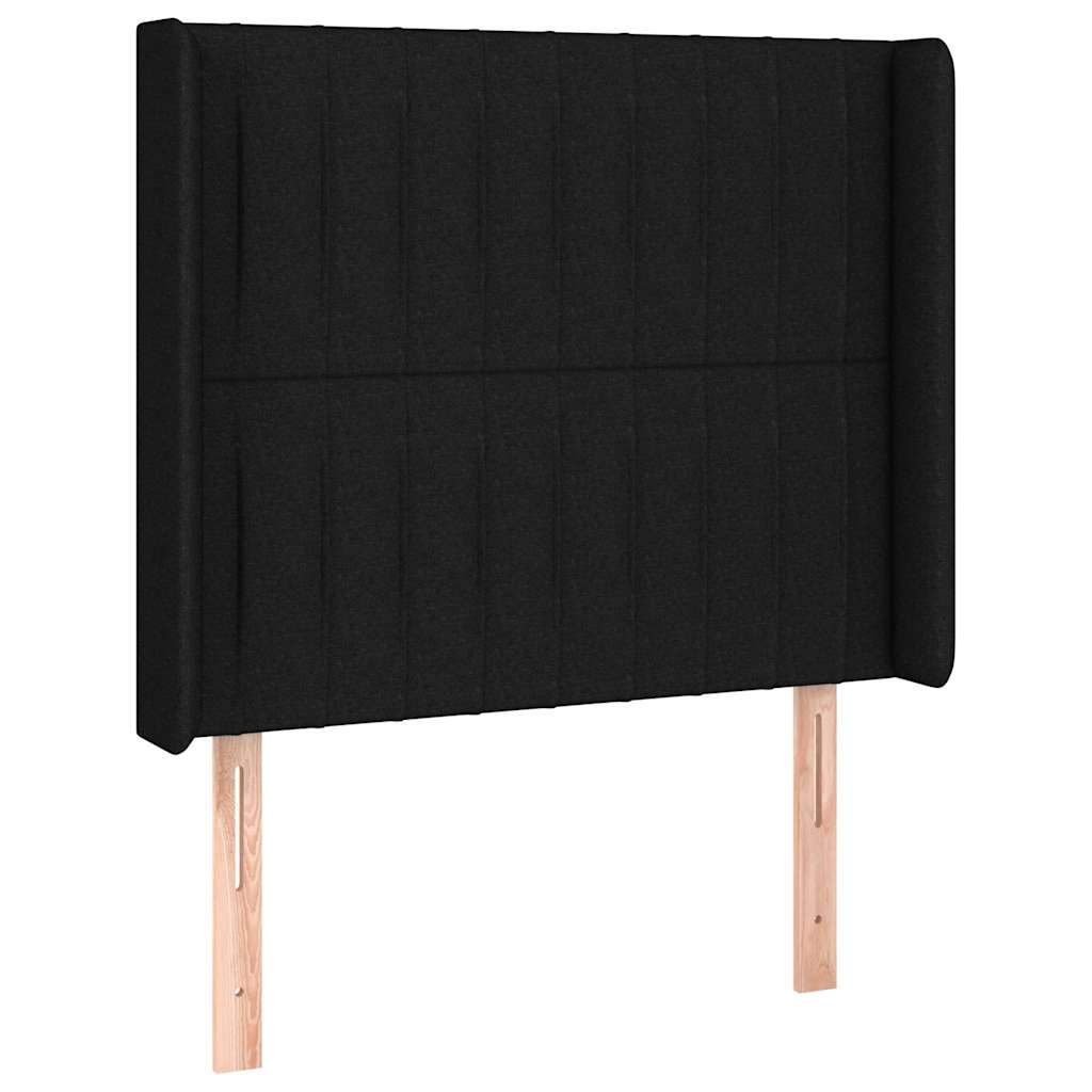 LED Boxspringbett mit Kopfteil Schwarz Stoff