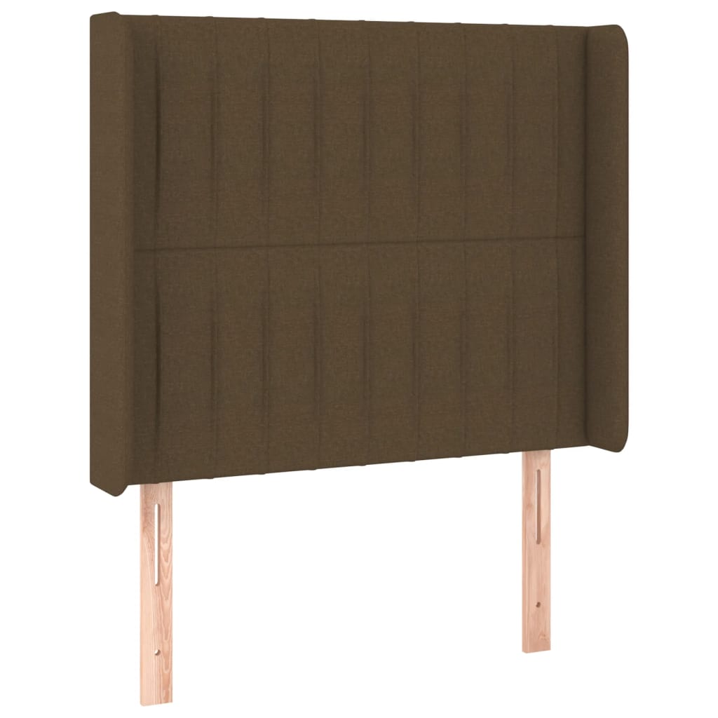 LED Boxspringbett mit Kopfteil Dunkelbraun Stoff