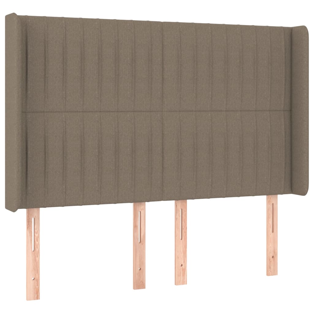 LED Boxspringbett mit Kopfteil Taupe Stoff