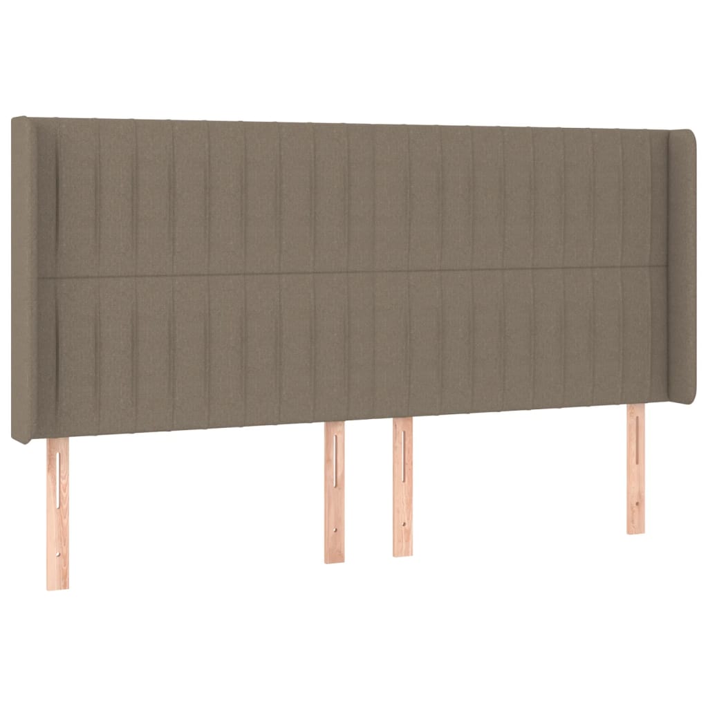 LED Boxspringbett mit Kopfteil Taupe Stoff