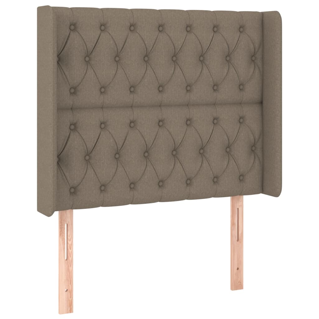 LED Boxspringbett mit Kopfteil Taupe Stoff
