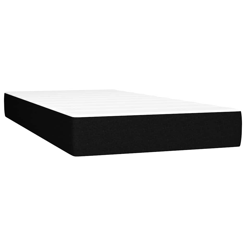 LED Boxspringbett mit Kopfteil Schwarz Stoff