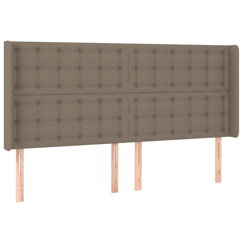 LED Boxspringbett mit Kopfteil Taupe Stoff