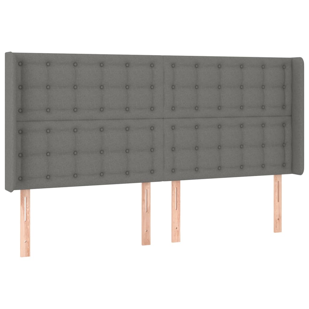 LED Boxspringbett mit Kopfteil Dunkelgrau Stoff