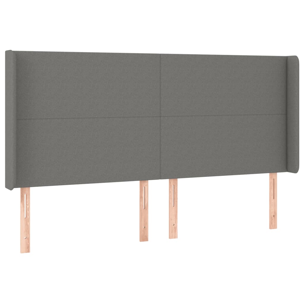 Boxspringbett mit Matratze & LED Dunkelgrau 200x200 cm Stoff