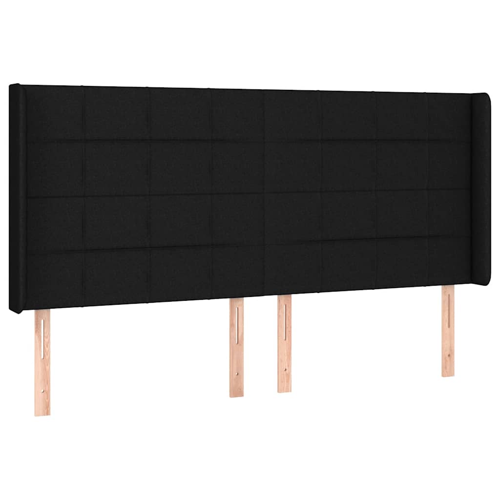 Boxspringbett mit Matratze & LED Schwarz 180x200 cm Stoff