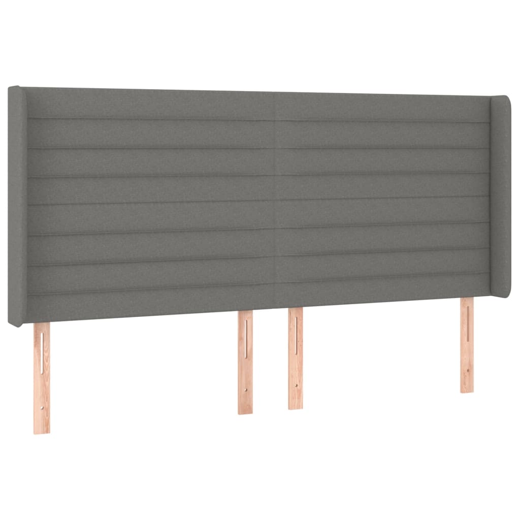Boxspringbett mit Matratze & LED Dunkelgrau 200x200 cm Stoff