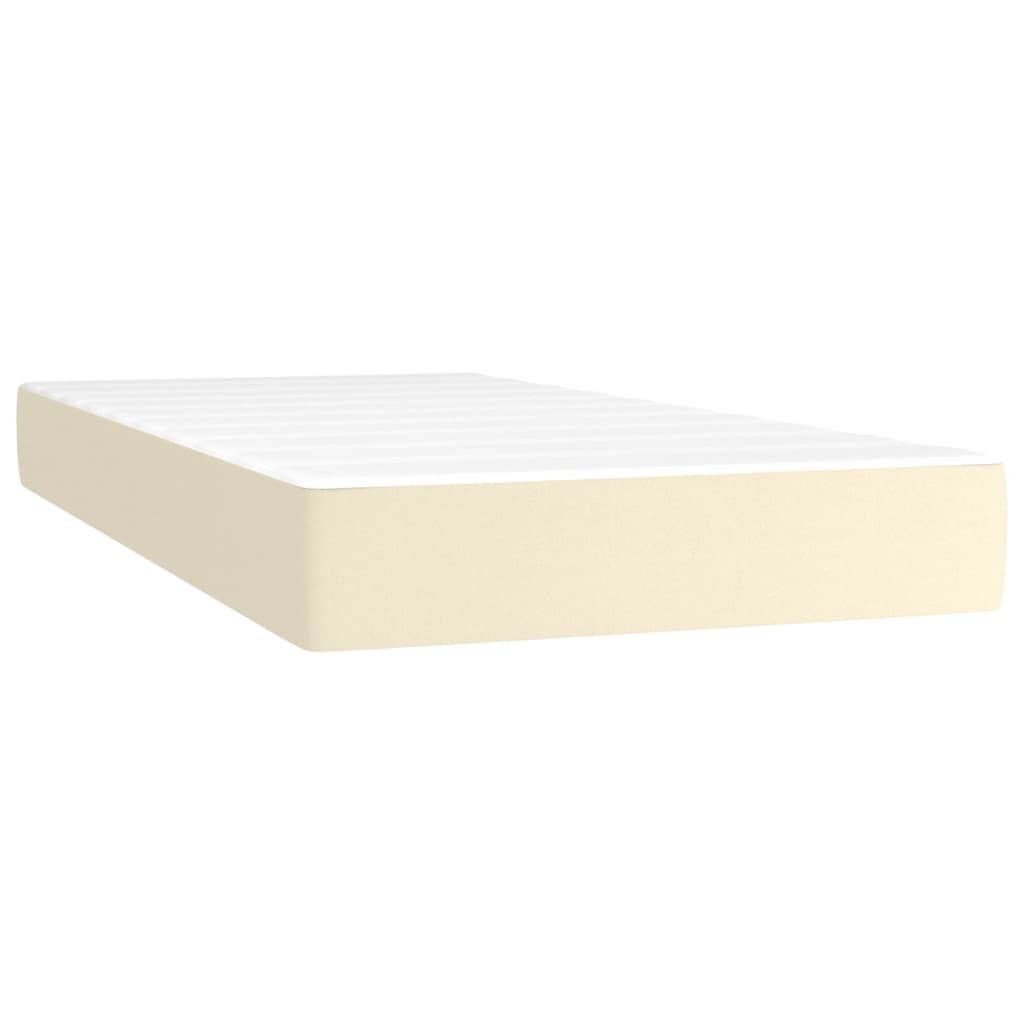 Boxspringbett mit Matratze & LED Creme 90x190 cm Kunstleder