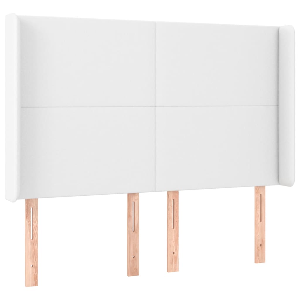Boxspringbett mit Matratze & LED Weiß 140x190 cm Kunstleder