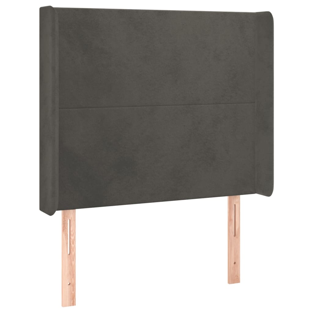 Boxspringbett mit Matratze & LED Dunkelgrau 90x190 cm Samt
