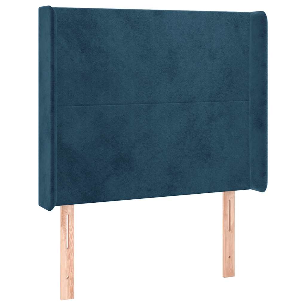 Boxspringbett mit Matratze & LED Dunkelblau 90x200 cm Samt