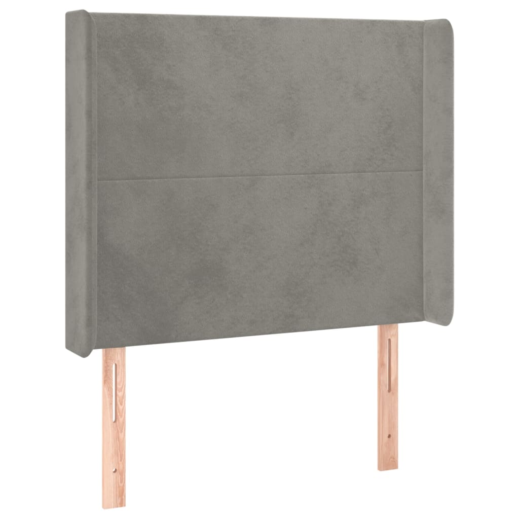 Boxspringbett mit Matratze & LED Hellgrau 100x200 cm Samt