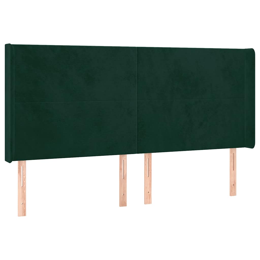 Boxspringbett mit Matratze & LED Dunkelgrün 160x200 cm Samt