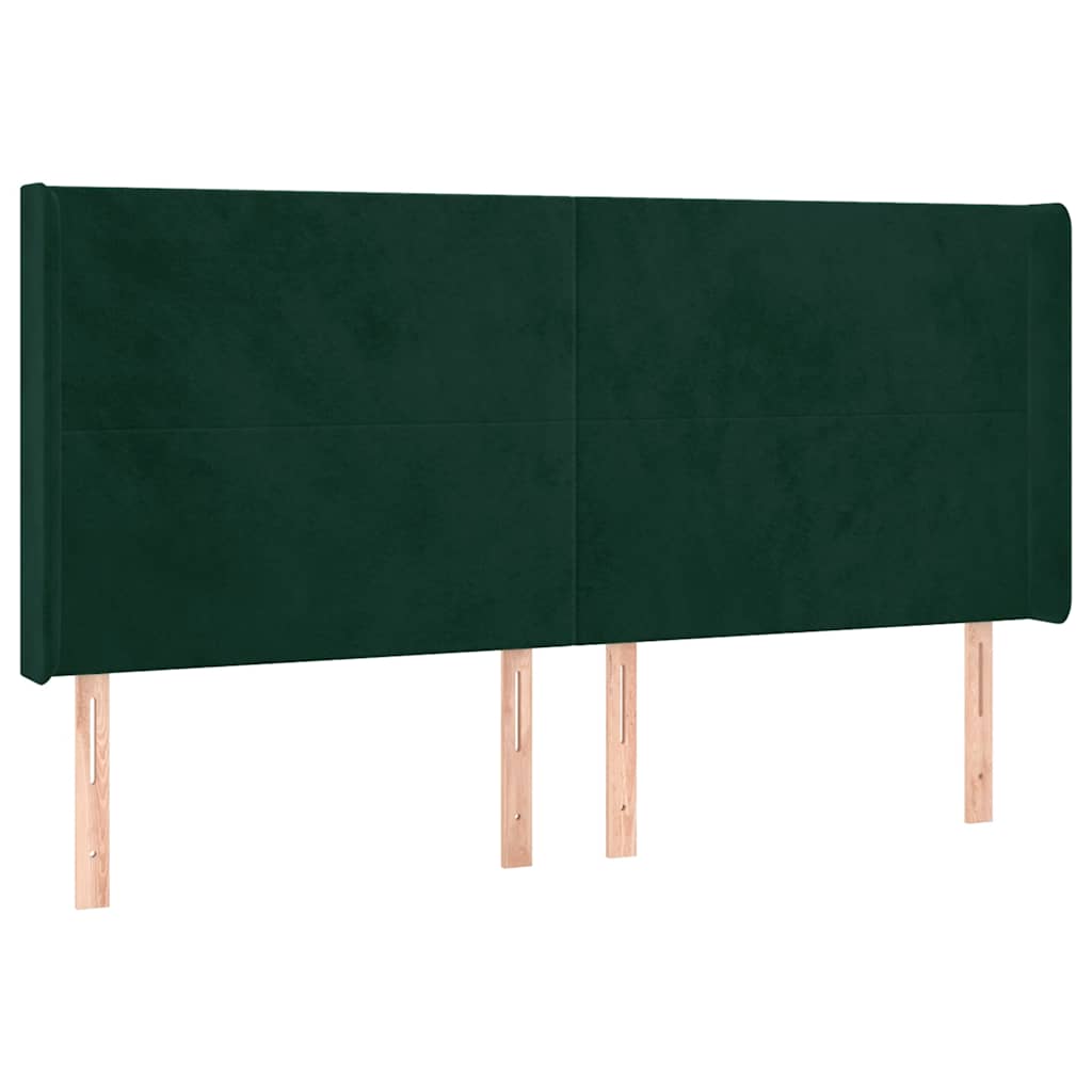 Boxspringbett mit Matratze & LED Dunkelgrün 180x200 cm Samt