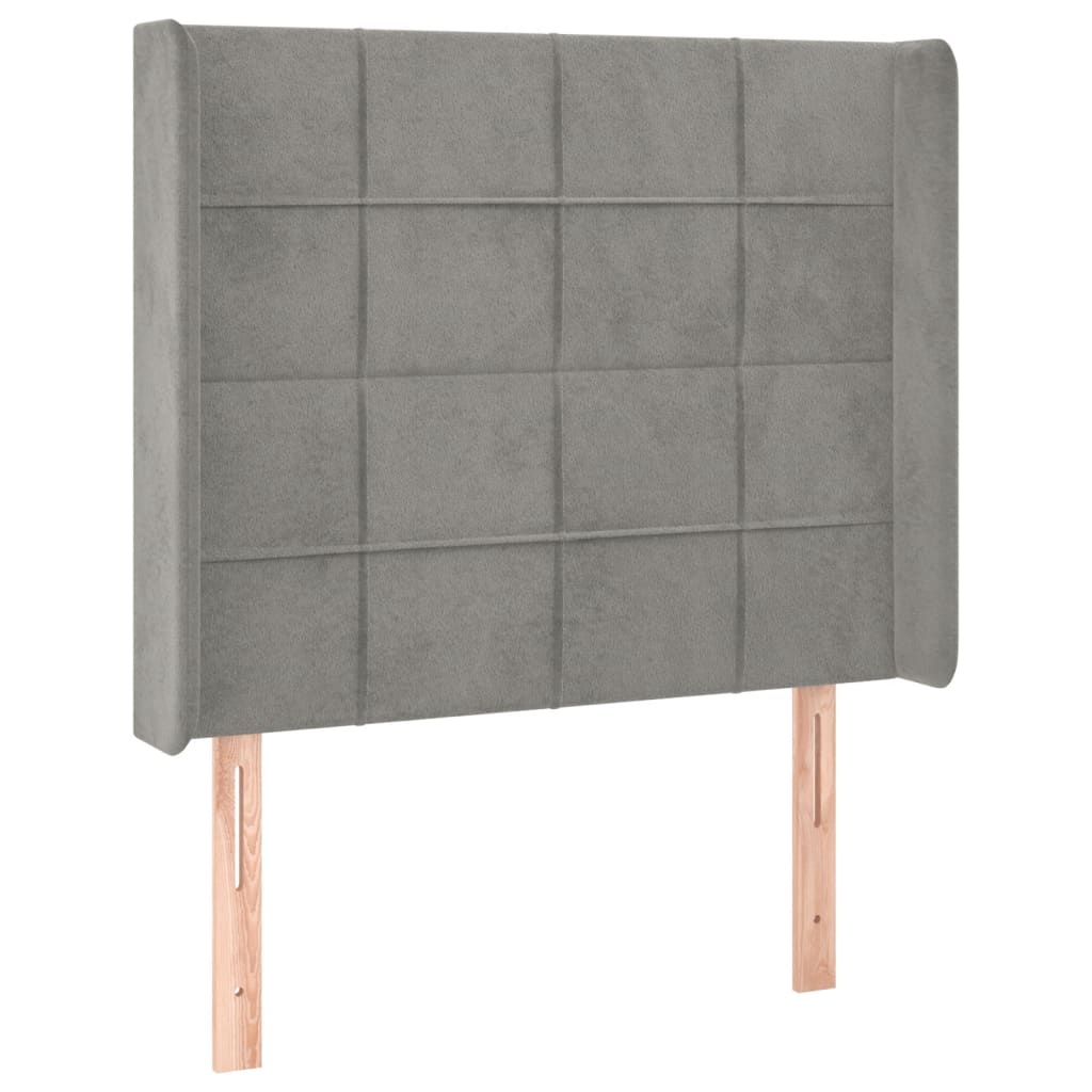 Boxspringbett mit Matratze & LED Hellgrau 80x200 cm Samt