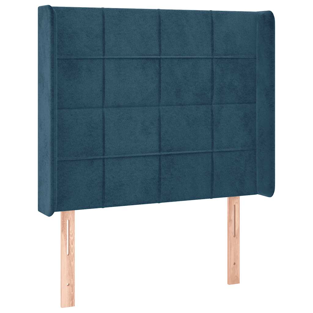Boxspringbett mit Matratze & LED Dunkelblau 90x190 cm Samt