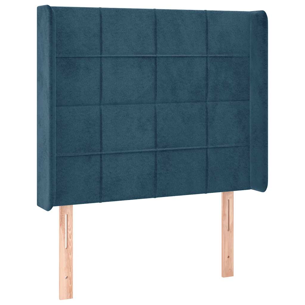 Boxspringbett mit Matratze & LED Dunkelblau 90x200 cm Samt