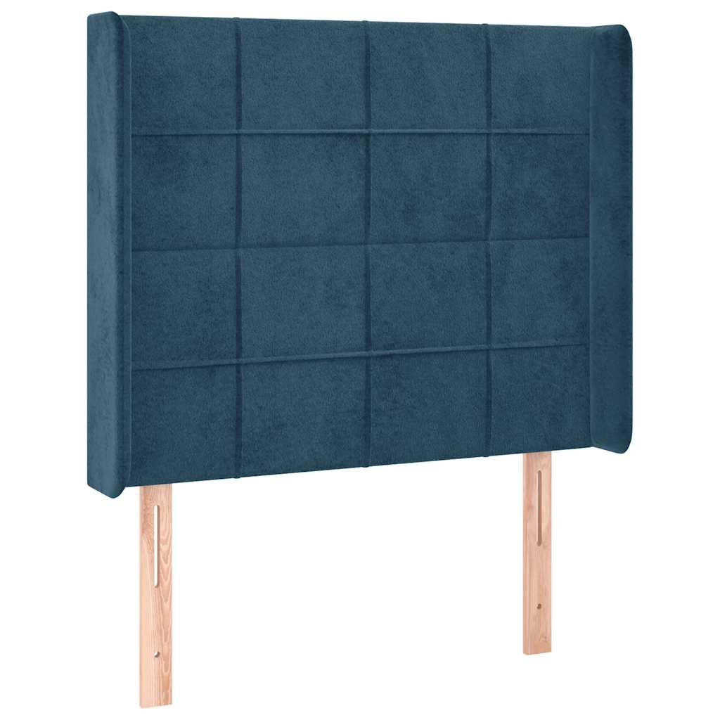 Boxspringbett mit Matratze & LED Dunkelblau 100x200 cm Samt