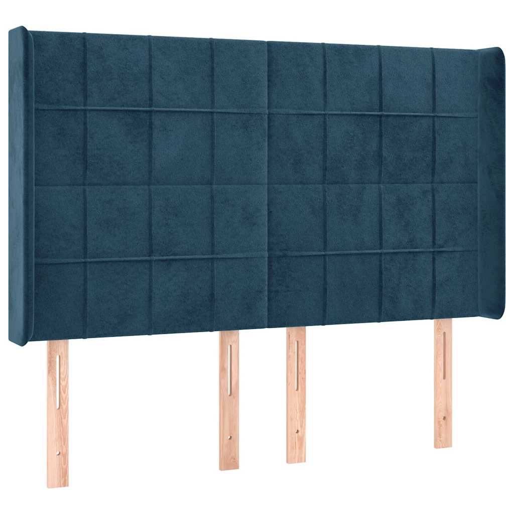 Boxspringbett mit Matratze & LED Dunkelblau 140x200 cm Samt