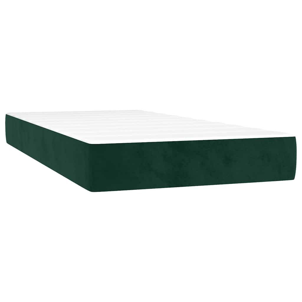 Boxspringbett mit Matratze & LED Dunkelgrün 80x200 cm Samt