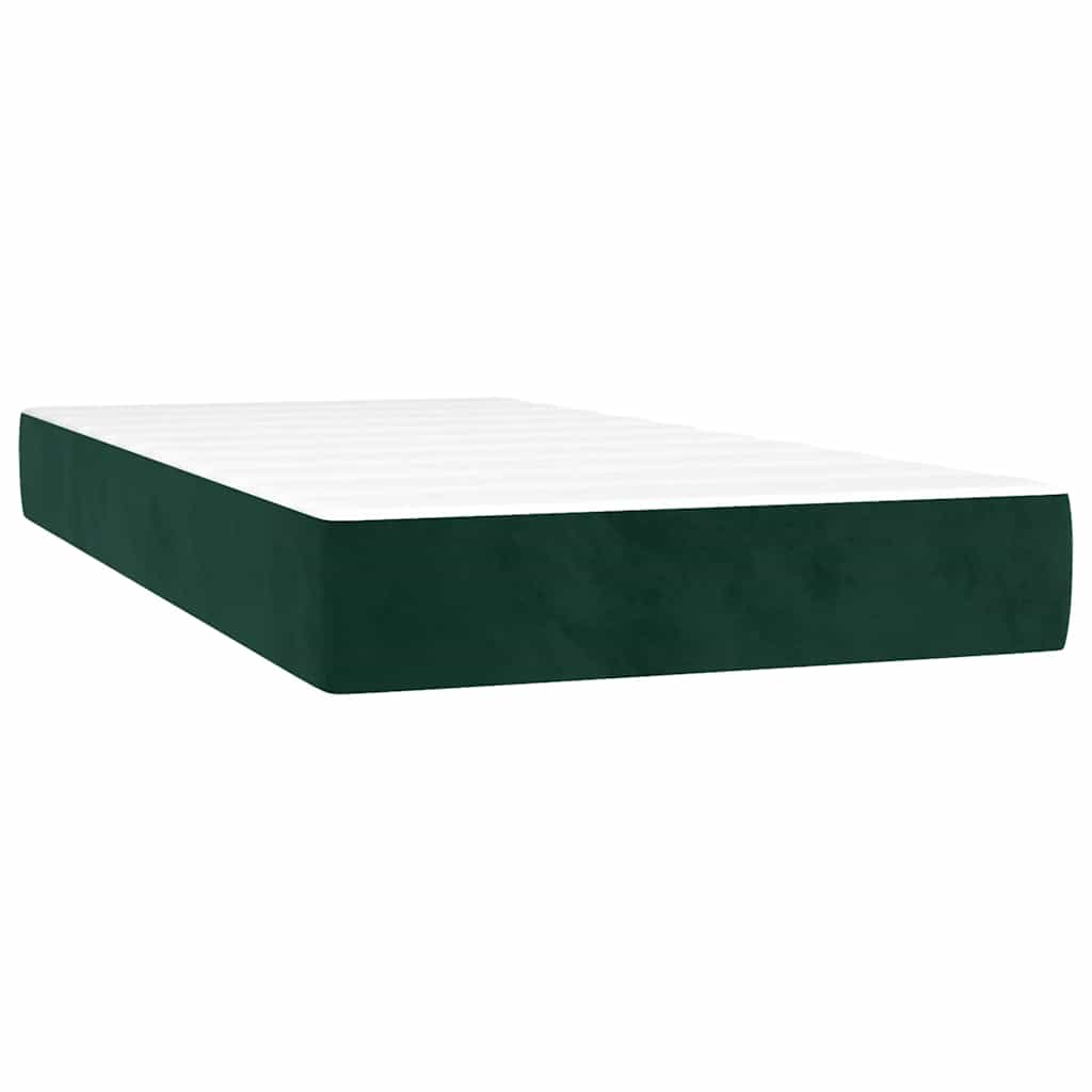 Boxspringbett mit Matratze & LED Dunkelgrün 80x200 cm Samt