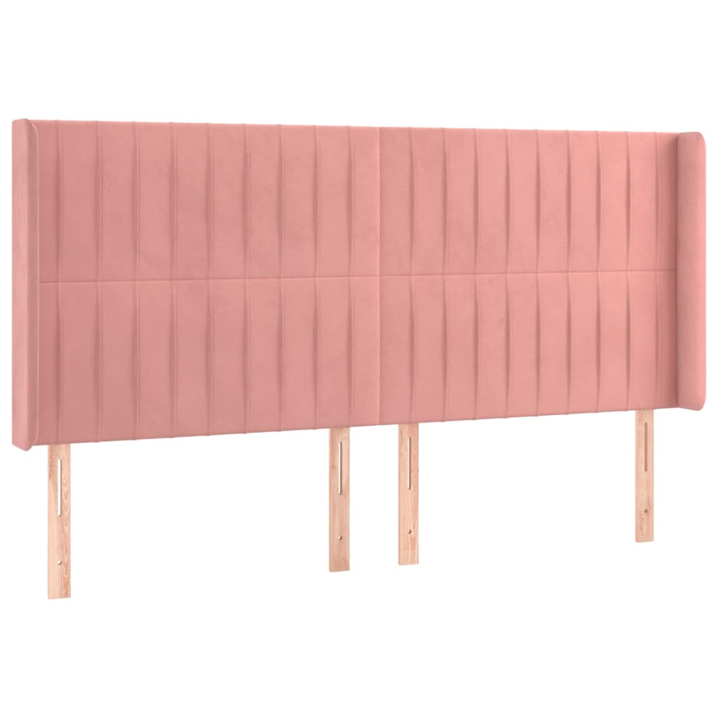Boxspringbett mit Matratze & LED Rosa 180x200 cm Samt