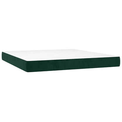 Boxspringbett mit Matratze & LED Dunkelgrün 180x200 cm Samt