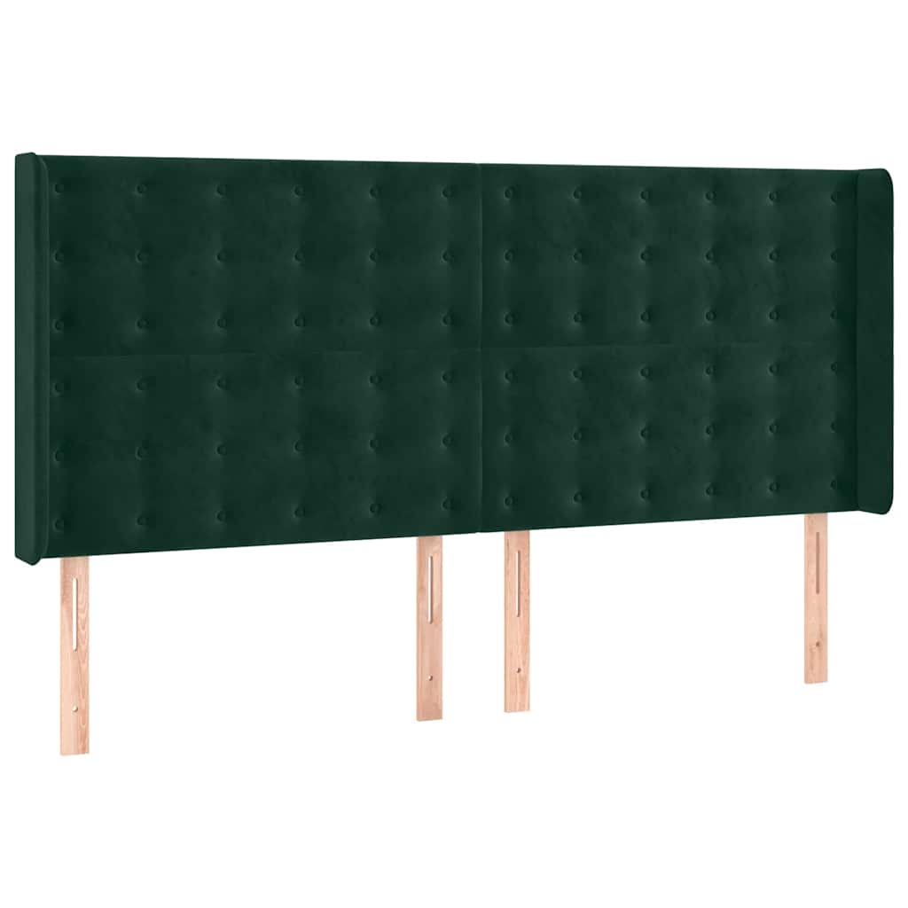Boxspringbett mit Matratze & LED Dunkelgrün 180x200 cm Samt