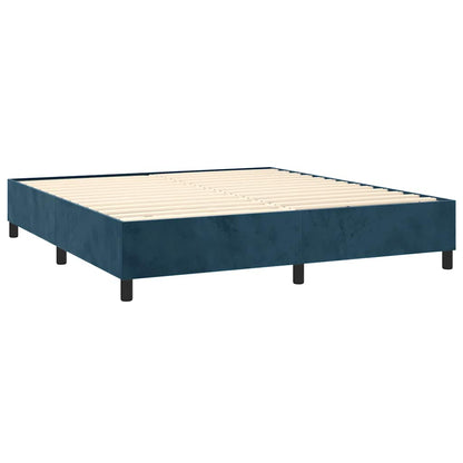 Boxspringbett mit Matratze & LED Dunkelblau 180x200 cm Samt