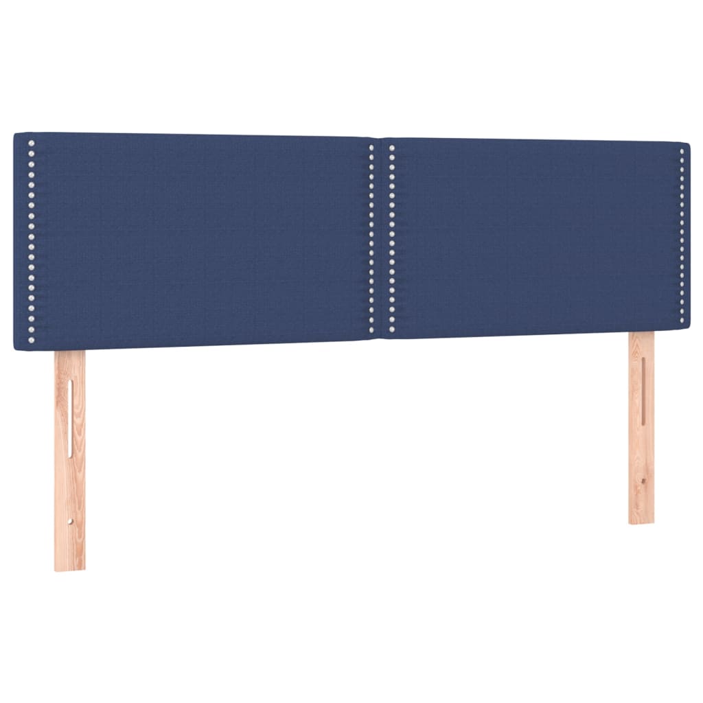 Lit à sommier tapissier avec matelas et LED bleu tissu 140x190 cm