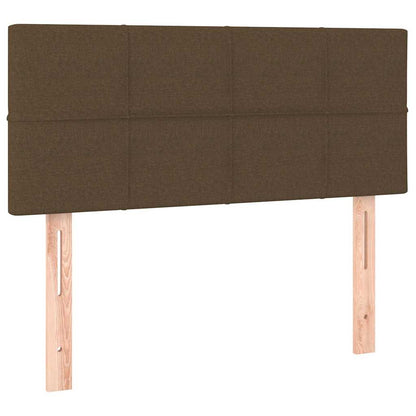Boxspringbett mit Matratze & LED Dunkelbraun 90x200 cm Stoff