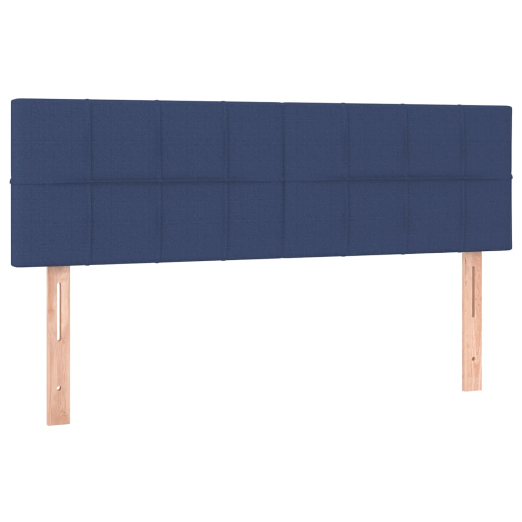 Lit à sommier tapissier avec matelas et LED bleu tissu 140x190 cm