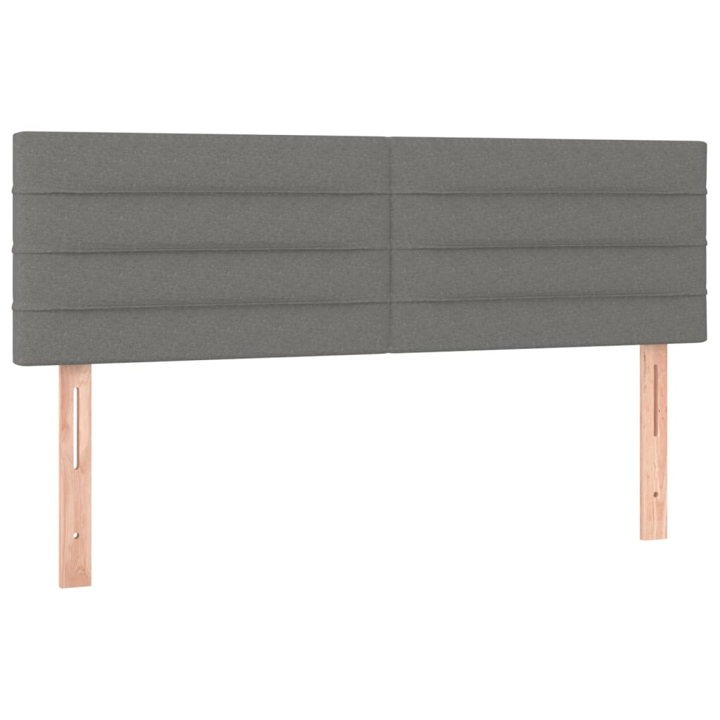 Boxspringbett mit Matratze & LED Dunkelgrau 140x190 cm Stoff
