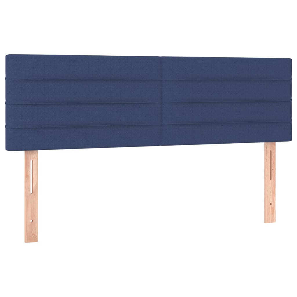 Lit à sommier tapissier avec matelas et LED bleu tissu 140x190 cm