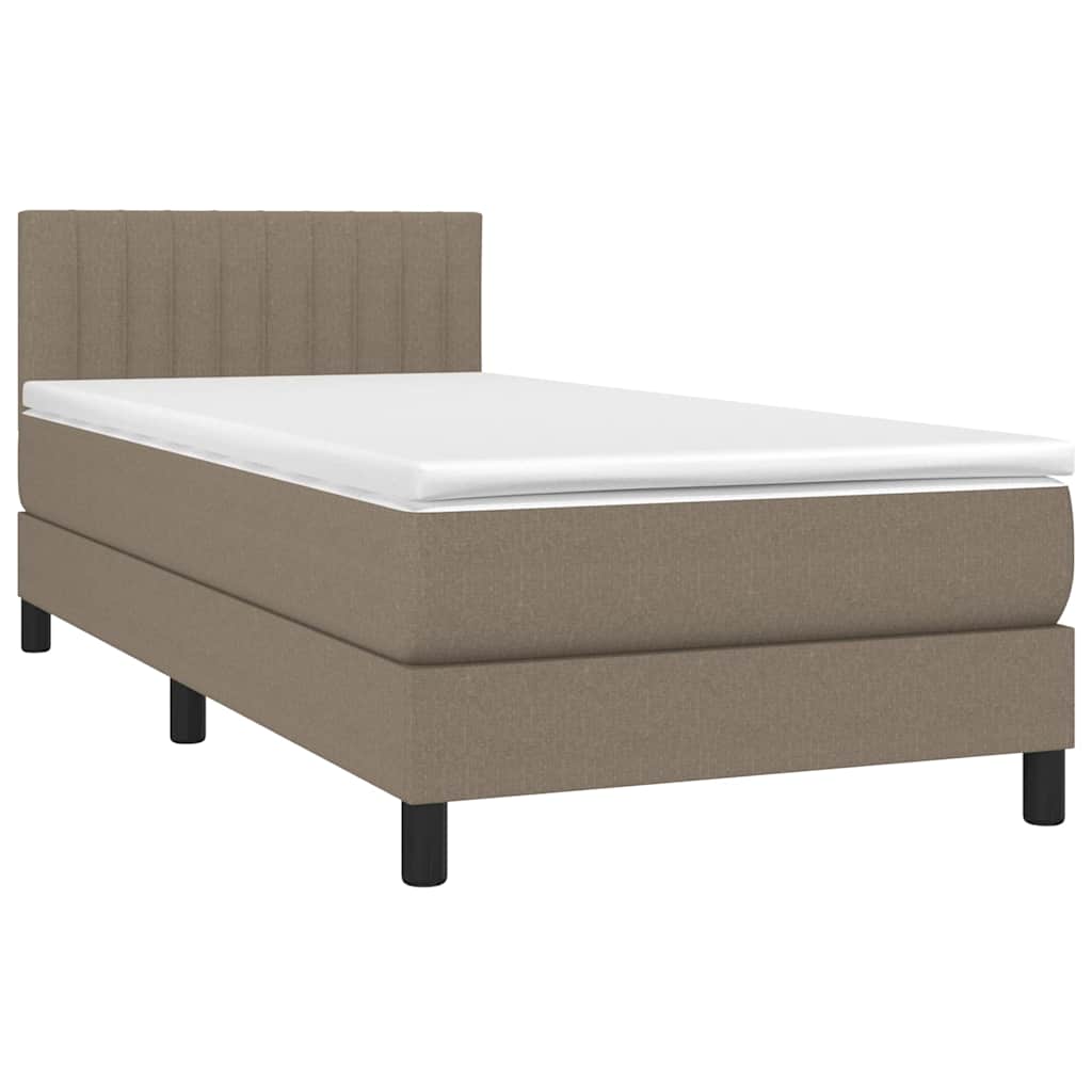 Boxspringbett mit Matratze & LED Taupe 80x200 cm Stoff