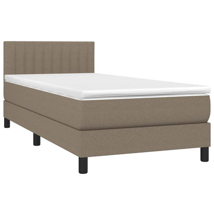 Boxspringbett mit Matratze & LED Taupe 80x200 cm Stoff