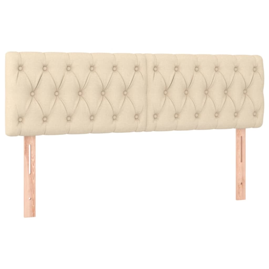 Boxspringbett mit Matratze & LED Creme 140x190 cm Stoff
